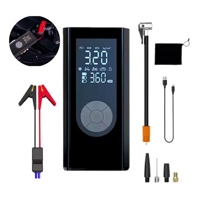 Arrancador Compresor Inflador Autos Motos Con Led Emergencia