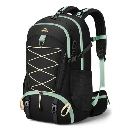 Mochila De Viaje Impermeable De 40L Para Senderismo Al Aire Libre Y Deporte, Gran Capacidad Con Compartimento Para Zapatos Y Funda Para Lluvia