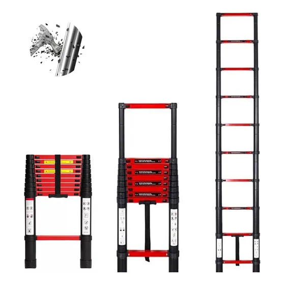 3.9m Escalera Telescópica De Acero Inoxidable De Plegable