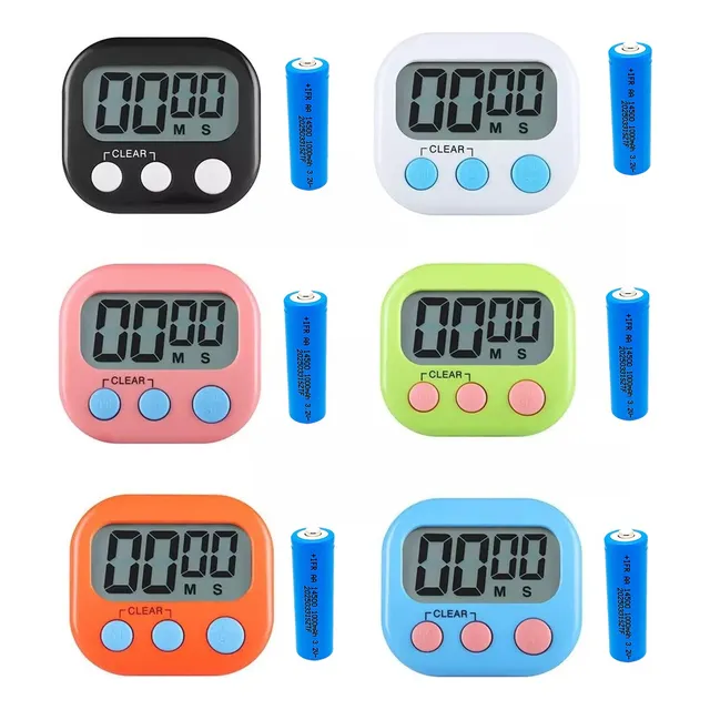 Pack 6 Temporizador Cronómetro Digital Para Cocina Y Batería