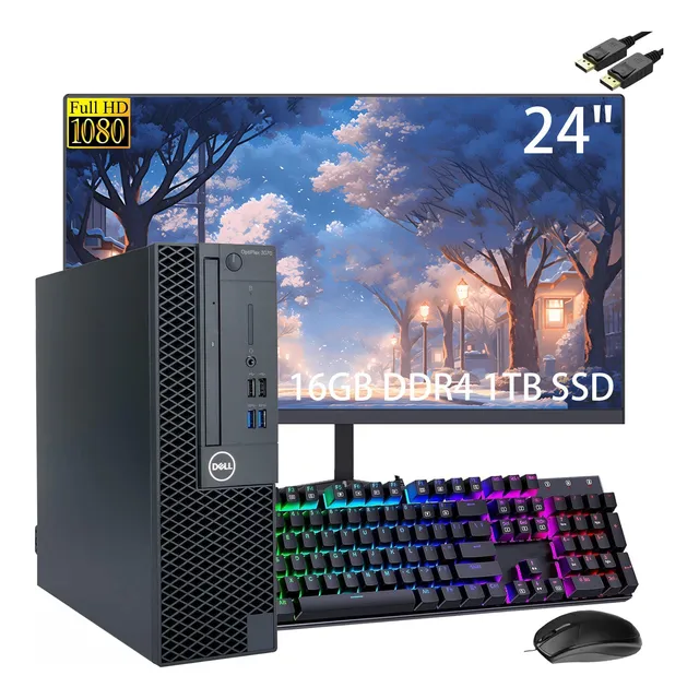 Dell Optiplex 3070 Sff Intel Core I5 8400 16g 1tb Lcd 24in