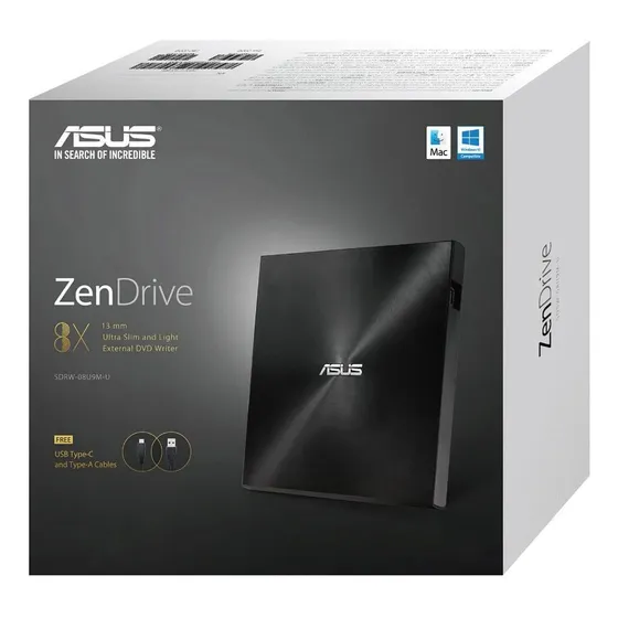 Unidad Dvd-rw Asus Zendrive U9m Slim Externa Usb A - Tipo C