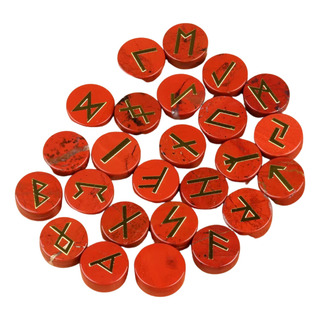 25 Runas Vikingas/celtas De Cuarzo Jasper Rojo Natural 25 Runas Vikingas/celtas De Cuarzo Jasper Rojo Natural