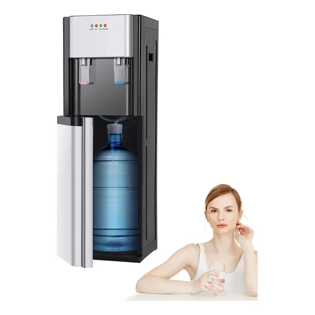 Hooing Car Dispensador De Agua Fría Y Caliente Enfriador De Agua Oculta Vertical Doméstico De Barril De Agua Fría Y Fría Pequeño Dispensador De Agua De Oficina De Refrigeración 95 * 30 * 35 Cm