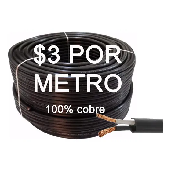 Cable St 2x12 Awg Por Metro 100% Cobre 600v Negro Conducar