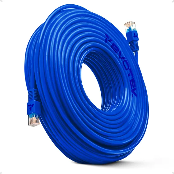 Cabo De Internet Rede Rj45 Cat 6 10/1000 Alta Velocidade 50m