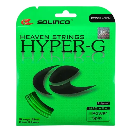 Cuerda de raqueta de 12.2m Solinco
Hyper-G calibre 1.25 mm verde
