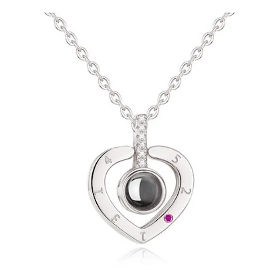 Collar Corazon Te Amo En 100 Idiomas Plateado / Todojoyas