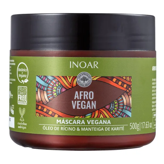 Máscara Cachos Hidratante Vegano Inoar Afro Vegan - 500g