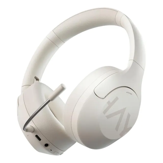 Haylou S30 Pro Anc Audífonos Diadema Gamer Inalámbricos/con Micrófono, Bluetooth 5.4, Llamadas Manos Libres, Cancelación De Ruido Adaptativa De - 43db, Controlador 40mm, 80h Reproducción, Blanco