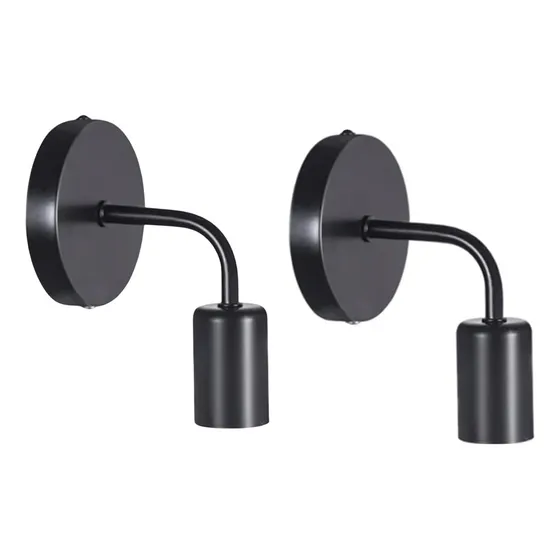 Pack X2 Aplique De Pared Nordico Metal Color Negro