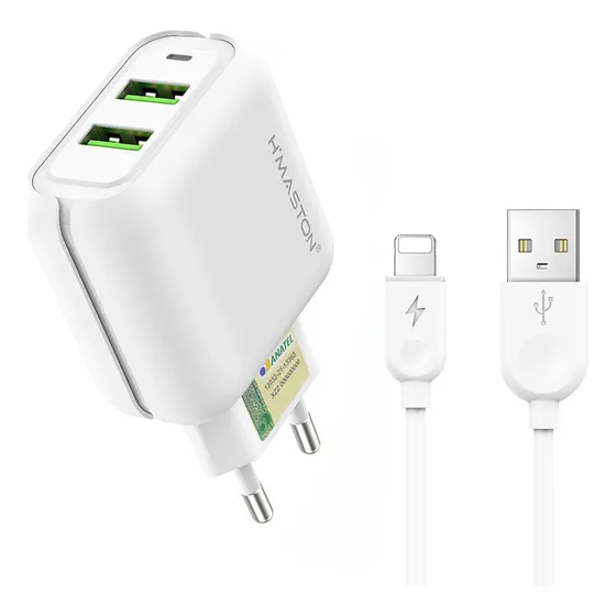 Carregador Turbo Fonte Celular 5.1 A Com Cabo 2 Usb V8 Y24-1