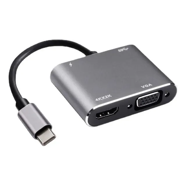 Hub Adaptador Tipo C A Vga Hdmi Pd Usb