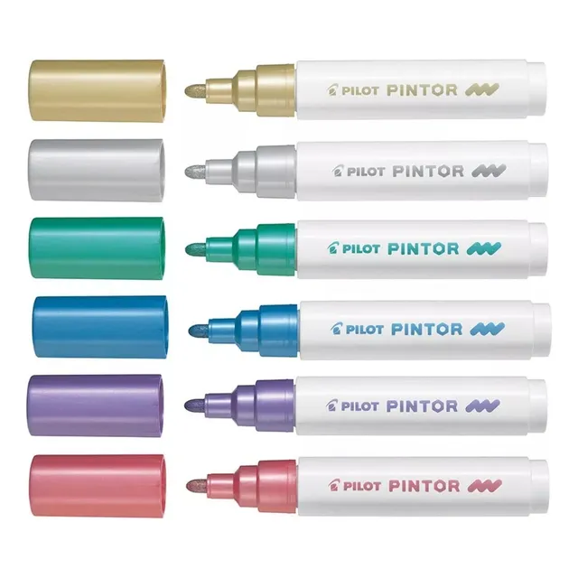 6 Plumones Pintura Acrilica Pilot Pintor Posca Basicos 4mm