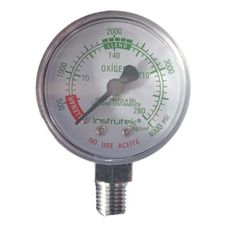 Manómetro Para Regulador De Oxígeno 2 De 0-280kg, 1/4 Npt Manómetro Para Regulador De Oxígeno 2 De 0-280kg, 1/4 Npt