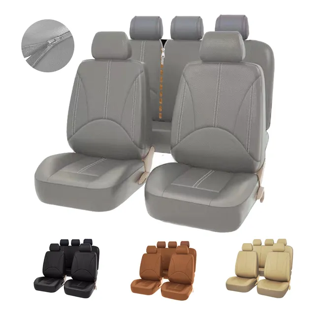 Funda De Asiento Cuero Coche Universal Con Cremallera 11 Pcs