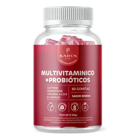 Gomitas Multivitamínico + Probióticos Karun Life 60 Unidades Sabor Berries
