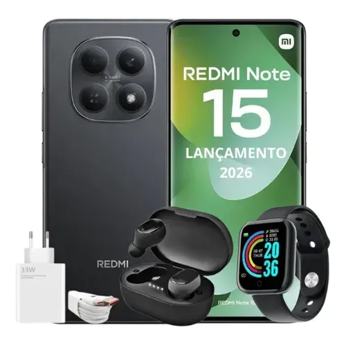 Redmi Note 15 5g 256gb, Preto | Parcelamento sem juros