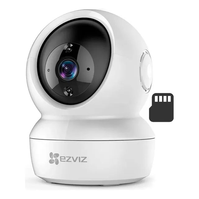 Ezviz C6n 64gb, Cámara de Seguridad WIFI 2MP 1080P FULLHD 360° PT, con memoria MicroSd, Color Blanco