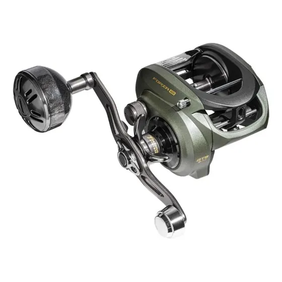 Reel Marine sport forza 400 gts derecho 7 rodamientos 13kg drag relacion 8.1:1 230mts 0.40 huevito grande rotativo verde musgo