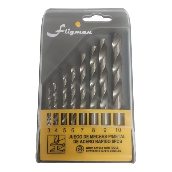 Kit De Mechas Acero Rapido 3 A 10 Mm Fligman