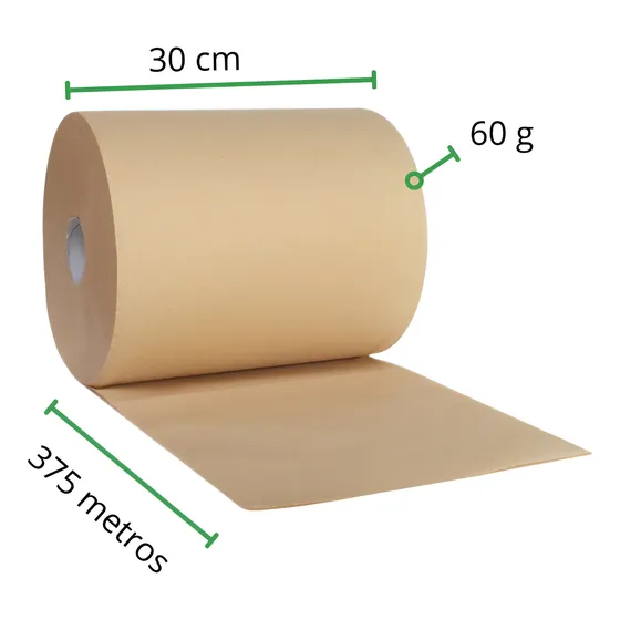 Papel Kraft Rollo 30cm X 375 Metros Envoltura 60 Gr
