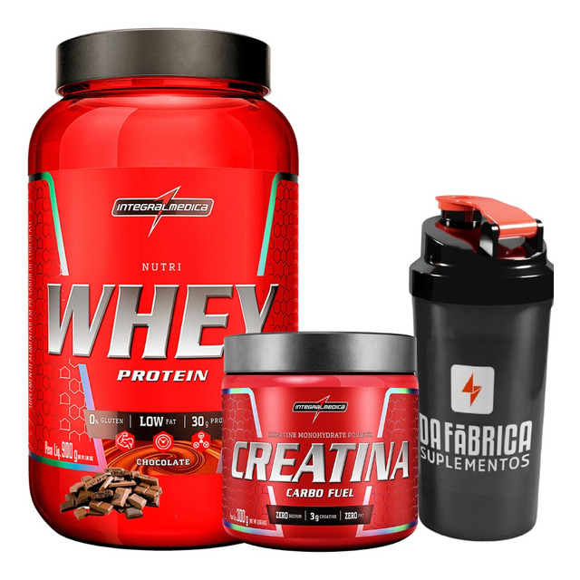 Kit Nutri Whey Pote 900g + Creatina Carbofuel 300g +shakeira Kit Nutri Whey Pote 900g + Creatina Carbofuel 300g +shakeira