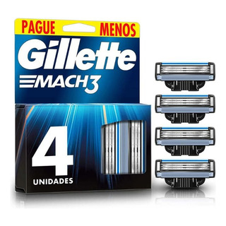Gillette Mach3 Com 4 Refis Para Barbear Gillette Mach3 Com 4 Refis Para Barbear