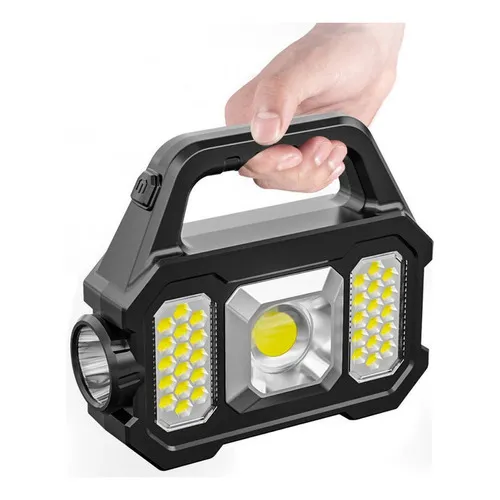 Lámpara Recargable De Trabajo Tipo Led De Mano P/campamento Linterna Solar LED USB 6 Engranajes 500 lm