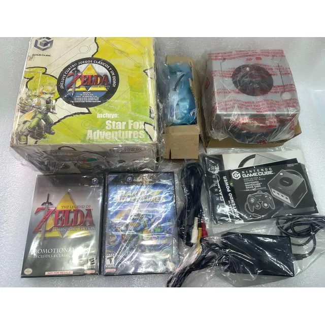 Nintendo Gamecube Consola Star Fox Zelda Bundle Cib Retromx Plateado