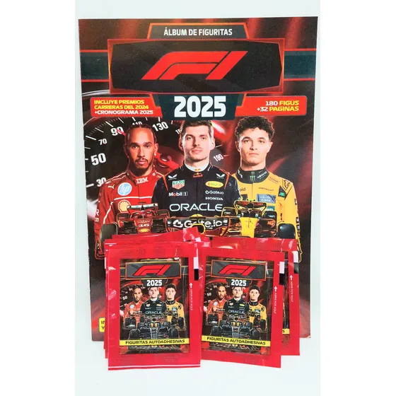 F 1 2025 Álbum + Figuritas 20 Sobres