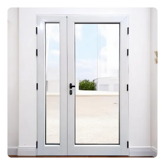 Puerta Y Media 120x200 Modena Vidrio 4mm Aluminio Blanco