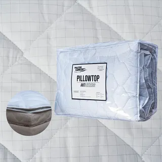 Pillowtop Antistress Queen Antialérgico Fibra Luxo Hotel Branco Listras Casal