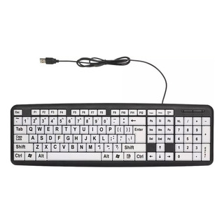 Teclado Usb Para Deficientes Visuais Com Letras Grandes Bco Teclado Usb Para Deficientes Visuais Com Letras Grandes Bco