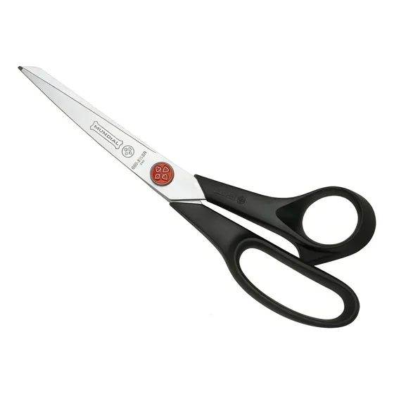 Tijera de Costura Reforzada 9 1/2" Microserrada 690SR Punto Rojo Mundial.