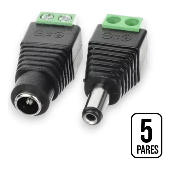 Conector Dc 12v  Plug Macho Hembra Camaras De Seguridad Cctv