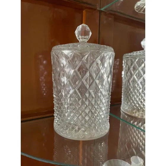 Bombonera Adorno De Cristal Tallado De Bohemia