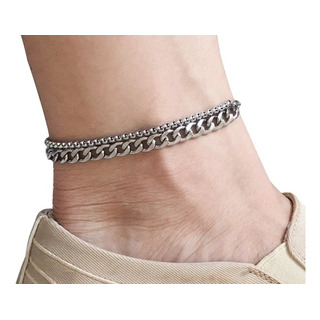 Pulsera Tobillera Cadena Eslabones Acero Inoxidable Unisex Pulsera Tobillera Cadena Eslabones Acero Inoxidable Unisex