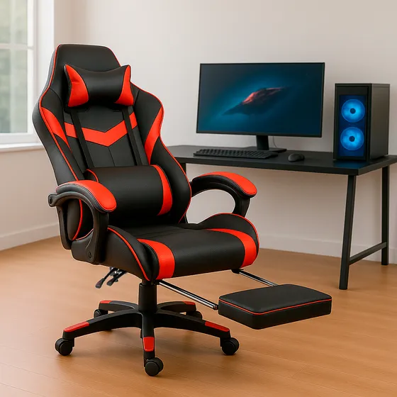 Sillón Gamer Silla Ergonómica Reclinable Con Apoya Pies