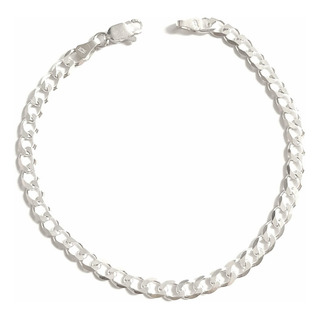 Esclava Pulsó Pulsera Barbada Cubana 21cm 6mm Plata Ley 925 Esclava Pulsó Pulsera Barbada Cubana 21cm 6mm Plata Ley 925