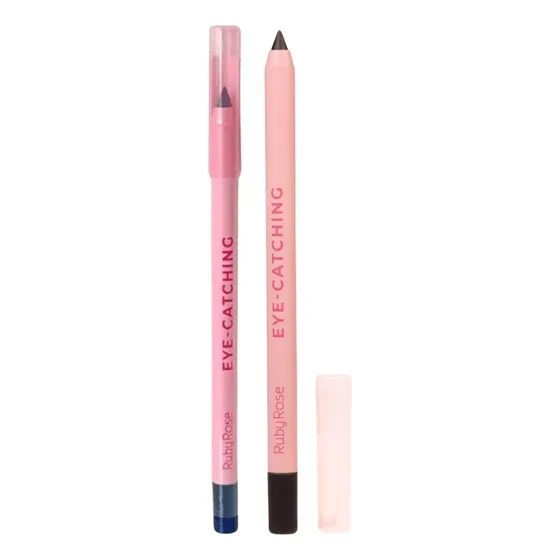 Lápis De Olho Eye Catching Ruby Rose Matte Preto Linha Rosa