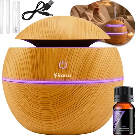 Difusor Aromatizador Umidificador De Ambiente Ultrassônico Eletrico Usb Kaizu + Essência Aromas Oleos Essenciais Aromaterapia Sortido 127/220v