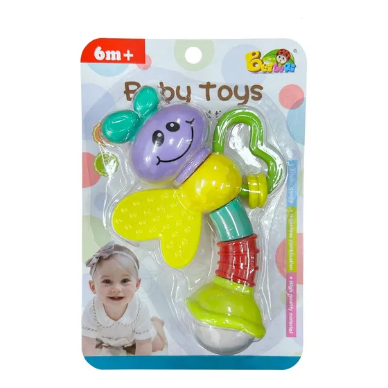 Sonaja Para Bebe Mariposa Diseño Seguro Y Divertido Color Lila