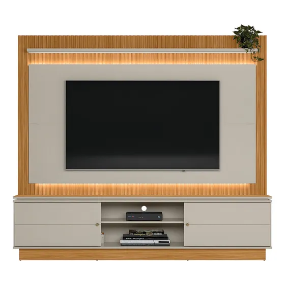 Estante Home para TV 75 polegadas Ripado com Led Guararapes Linea Brasil