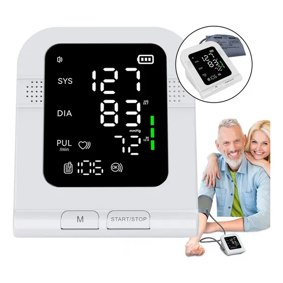 Baumanómetro Automático Tensiómetro De Brazo Digital Color Blanco