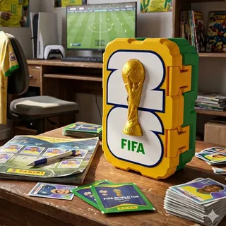 Caixa Porta Figurinhas Copa Mundo Dupla 2026 Cards Futebol Brasil Taça Copa 2026
