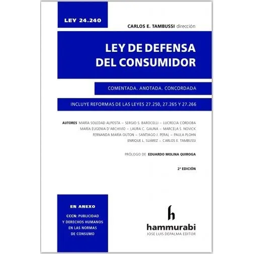 Ley 24.240. Defensa Del Consumidor. 2a Ed. - Tambussi, Carlo