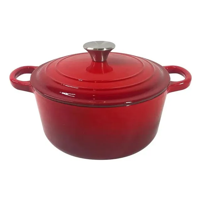 Cacerola De Hierro Fundido Esmaltado Roja 20cm