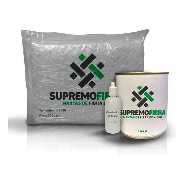 Kit Reparo Para Telhas Fibra De Vidro 1.40x50 + Resina 1 Kg 