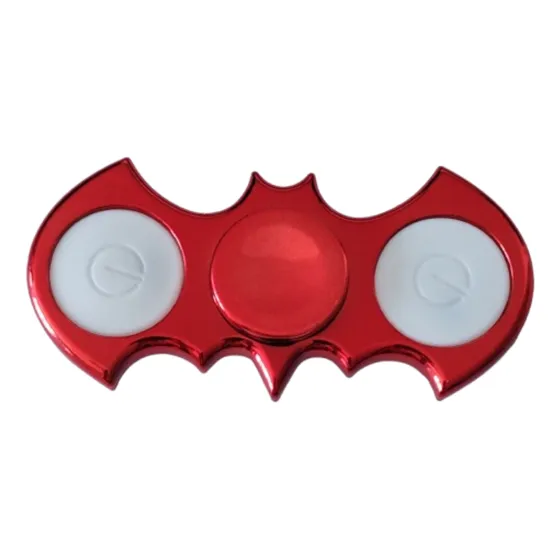 Fidget Spinner Batman Dc Rojo Metalizado Con Luces Rojo Metalizado